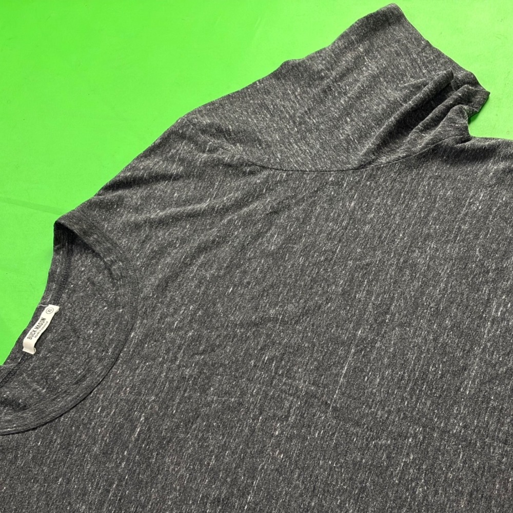 Buck Mason T-Shirt Mens XL Gray Tri-Blend Curved Hem Los Angeles LA CA USA Made
